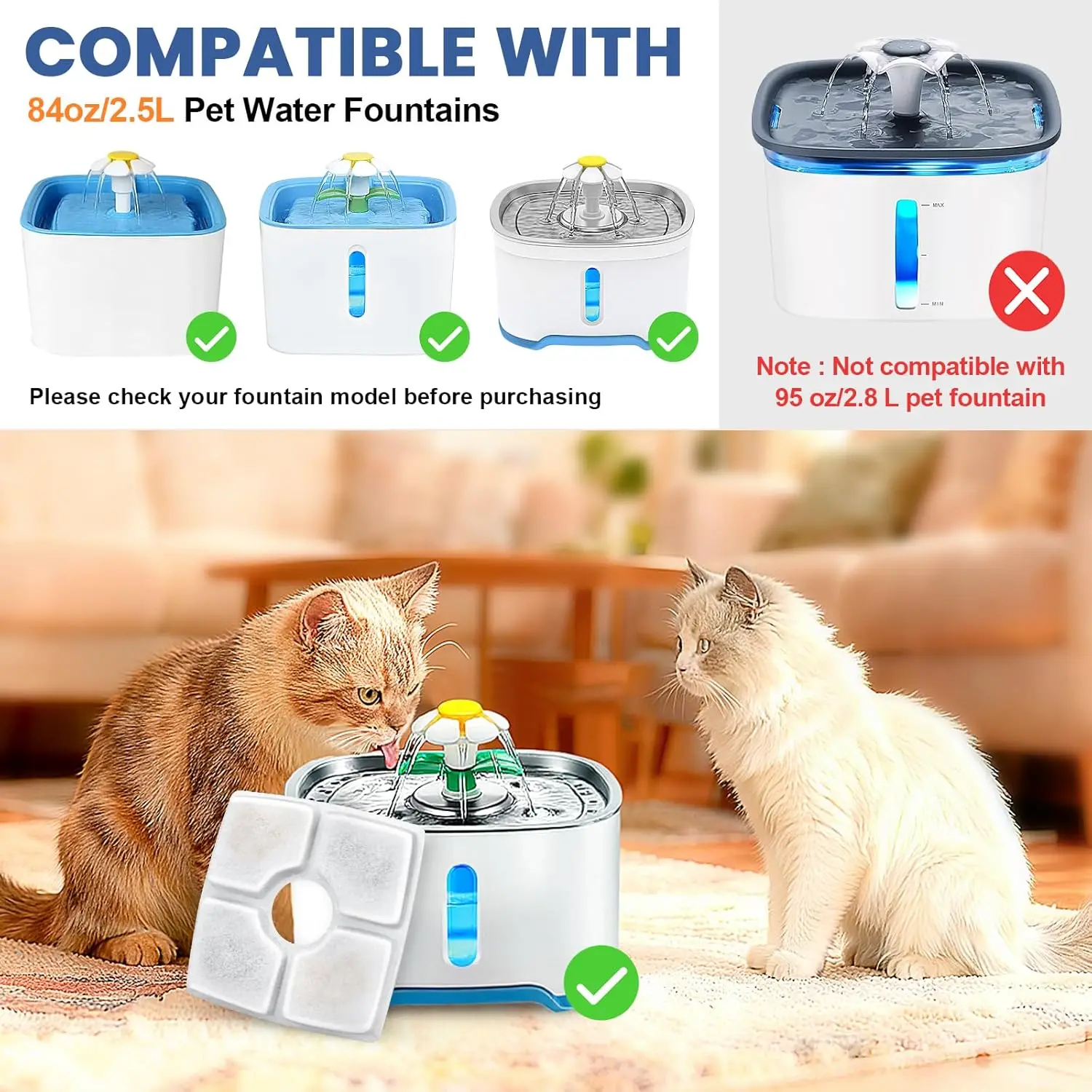 Filtro para Bebedouro de Gatos e Cães 2.5 L com Carvão Ativado - Imagem 3