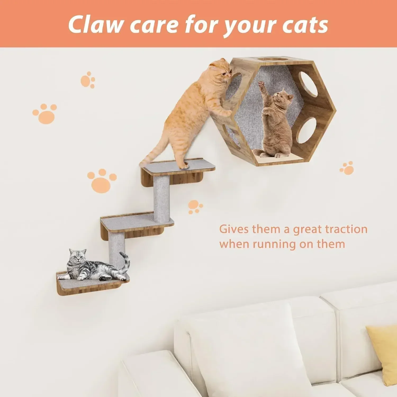 Protetor de Sofá para Gatos Autoadesivo de Tecido Não Tecido - Imagem 2
