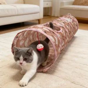 túnel dobrável para gatos