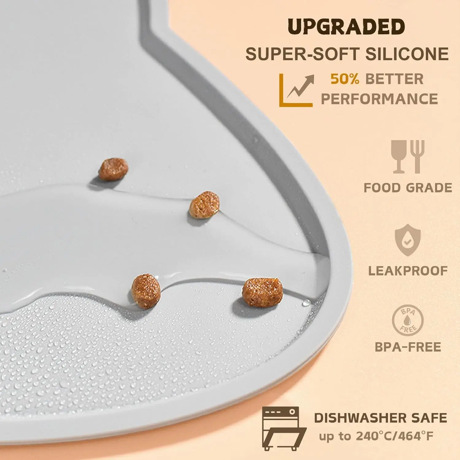 Tapete Comedouro Antiderrapante para Cães e Gatos de Silicone 46x25cm - Image 3