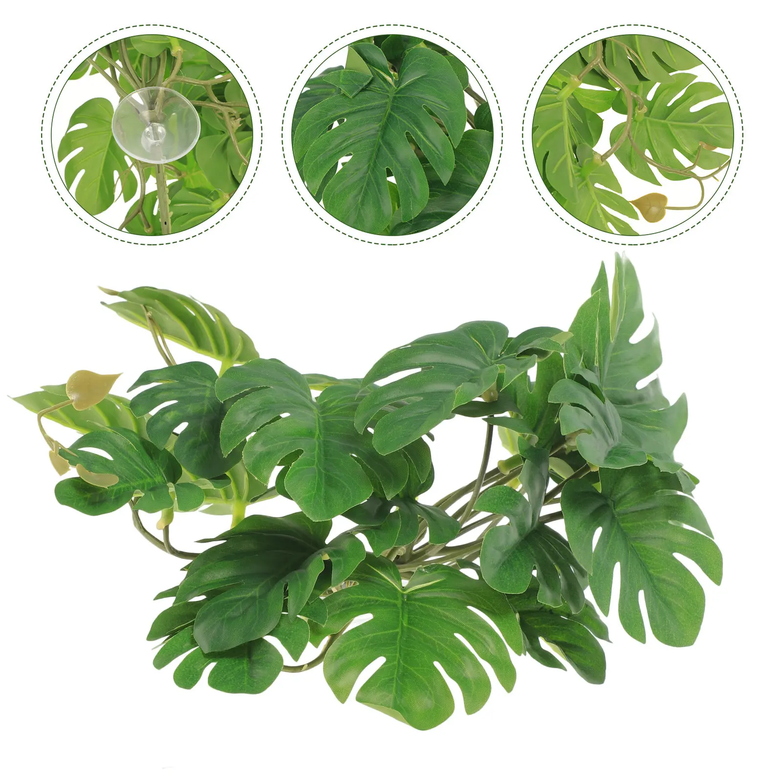 Planta Falsa para Répteis e Aquário de Plástico 25 cm para Decoração - Imagem 2