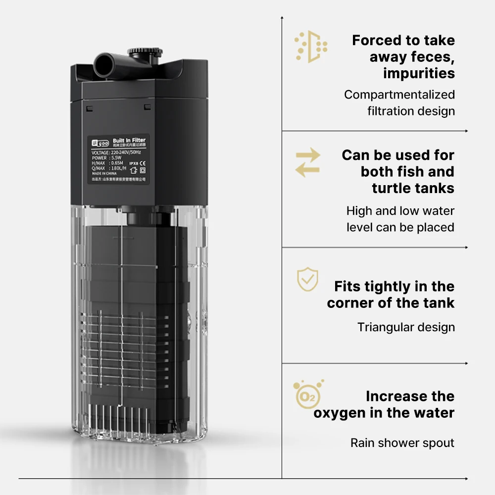 Filtro para Aquário 4 em 1 com Bomba Submersível e Esponja - Imagem 6