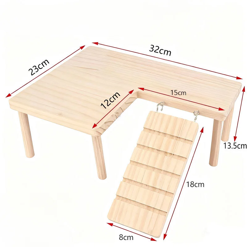 Plataforma de Madeira para Hamster com Escada para Gaiola - Imagem 6