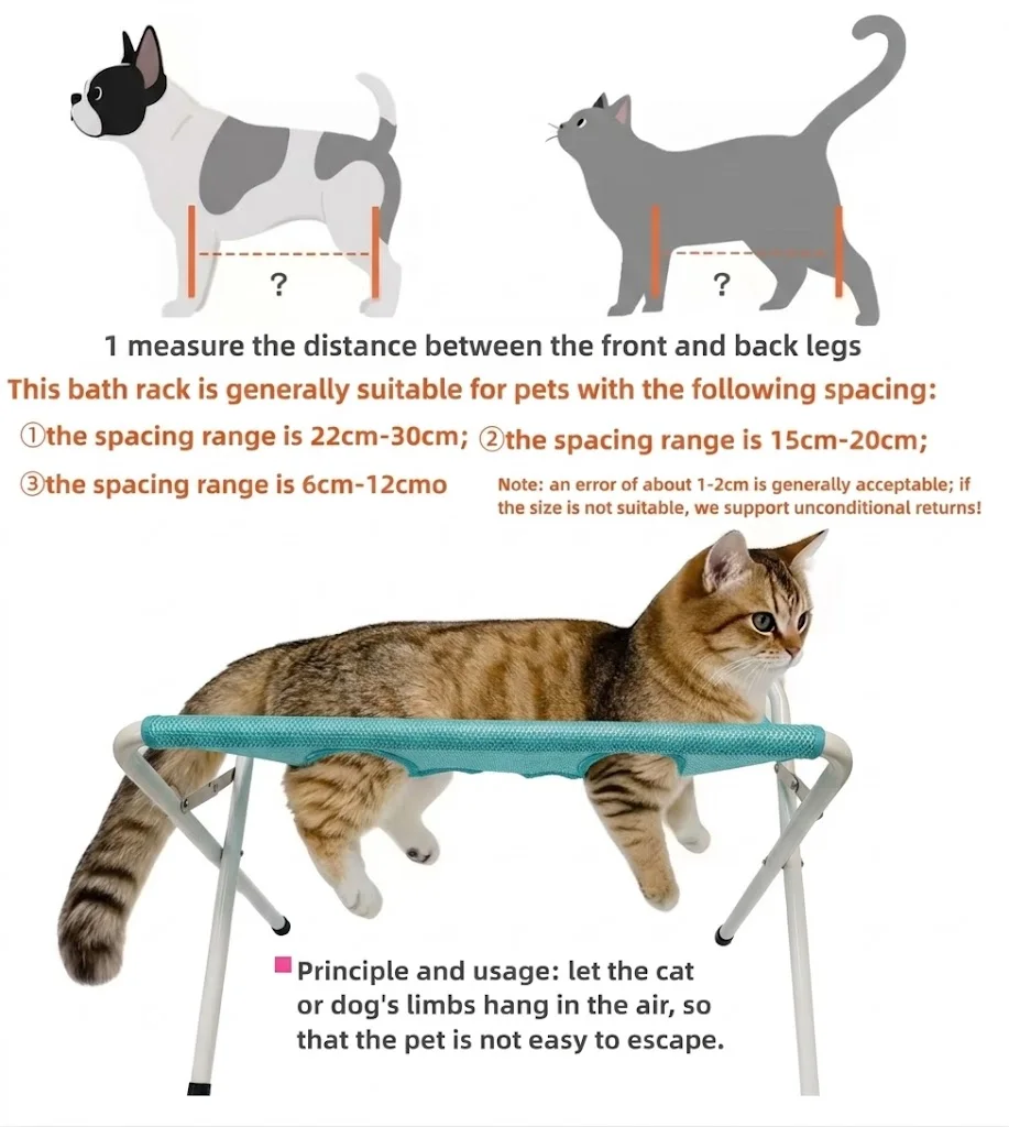 Suporte para Banho para Cães e Gatos Pequenos Dobrável com Malha Respirável - Imagem 2