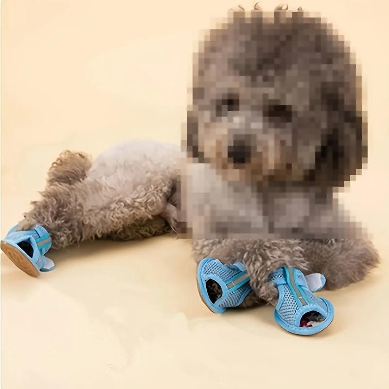 Sapatilha Respirável para Cães Pequenos com Sola de Couro Durável - Imagem 3
