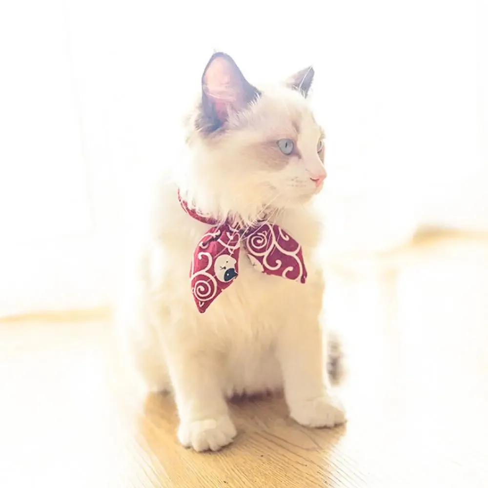 Bandana para Cães e Gatos de Algodão Ajustável Estilo Japonês - Imagem 2