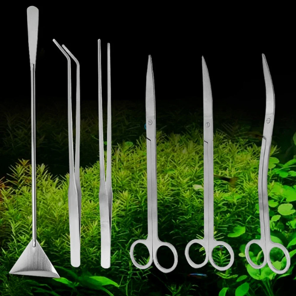Kit Ferramentas para Aquário de Aço Inoxidável com Tesouras e Pinças - Imagem 3
