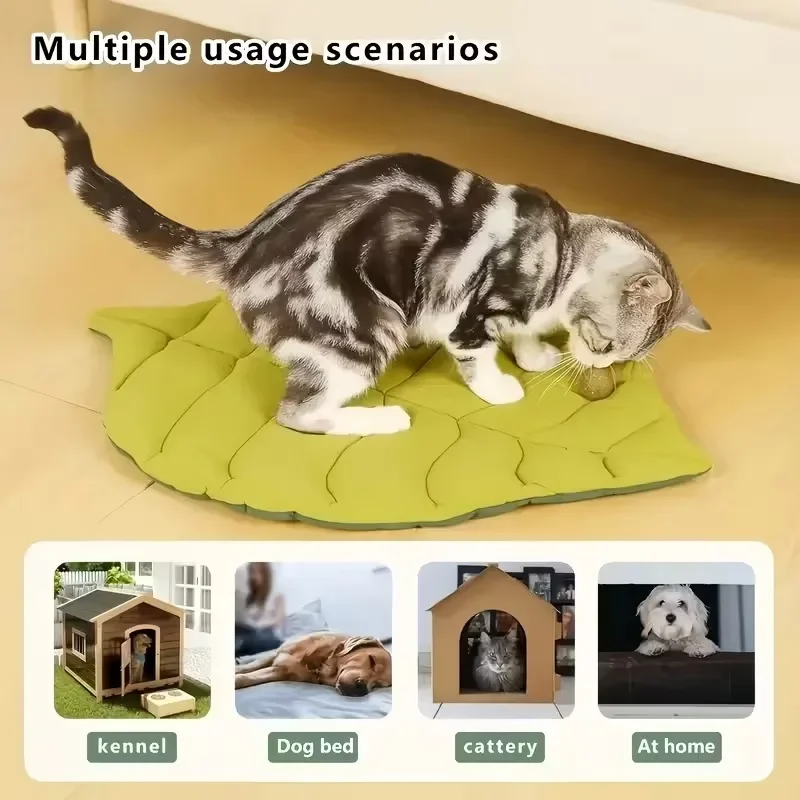 Cama Folha para Gatos e Cães Pequenos Lavável e Reversível - Image 4