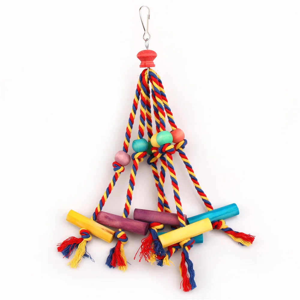 Brinquedo de Madeira para Pássaros, Corda de Algodão para Gaiola - Imagem 6