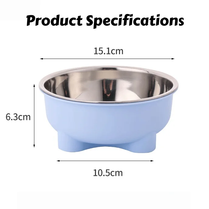 Tigela para Cães e Gatos de Aço Inoxidável 13,8 cm com Base Antiderrapante - Imagem 6