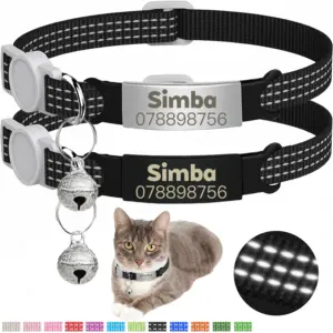 coleira de nylon para gatos com gravação