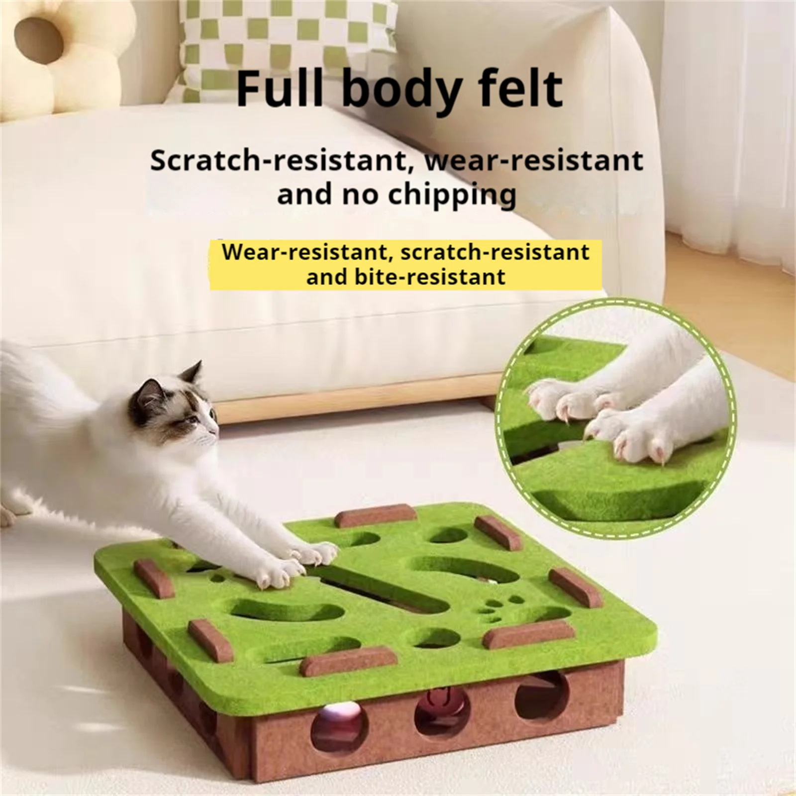 Brinquedo Labirinto para Gatos de Feltro com Sino Interno - Imagem 5