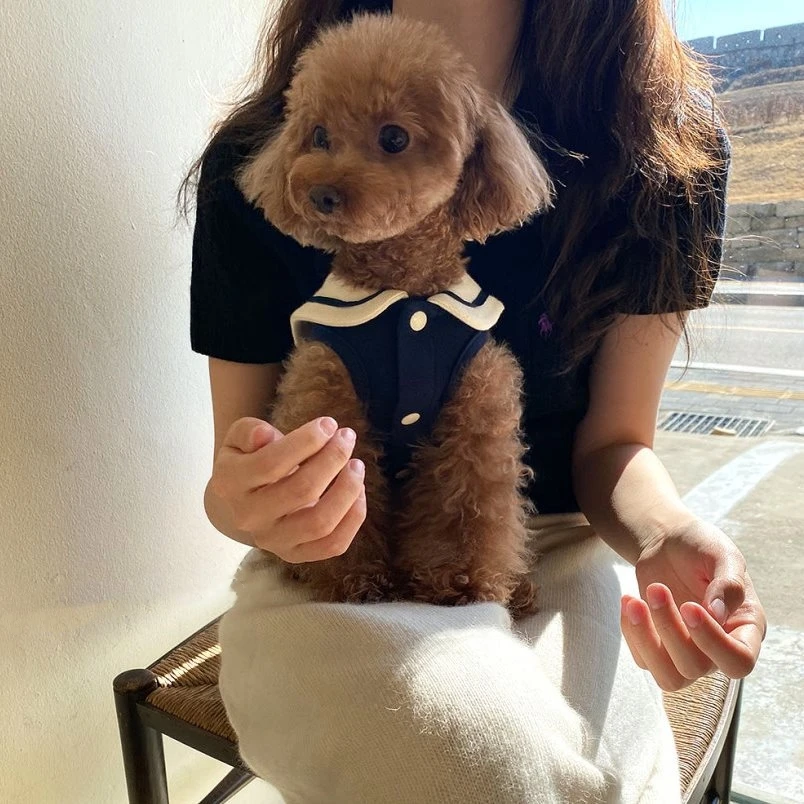 Camisa Polo para Cães Pequenos e Médios de Algodão Listrada Macia - Imagem 2