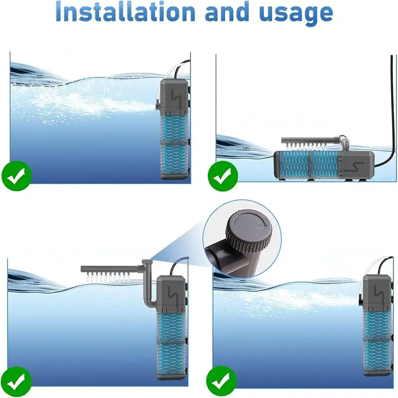 Bomba de Filtro Interno para Aquário 3 em 1 com Oxigenação e Agitador - Imagem 5