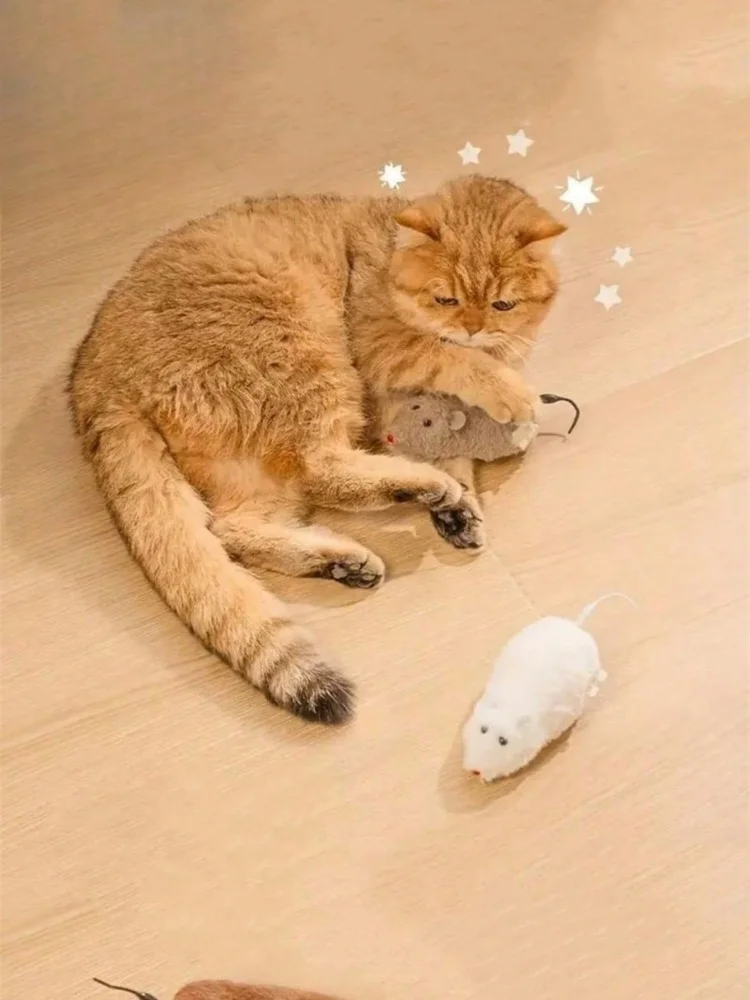 Brinquedo de Rato de Pelúcia para Gatos e Cães com Movimento Mecânico - Imagem 5