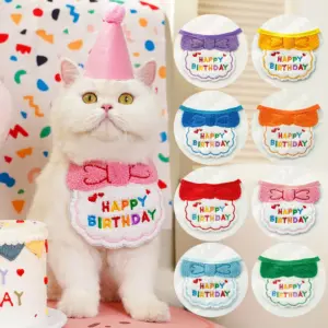 chapéu de aniversário ajustável para pets
