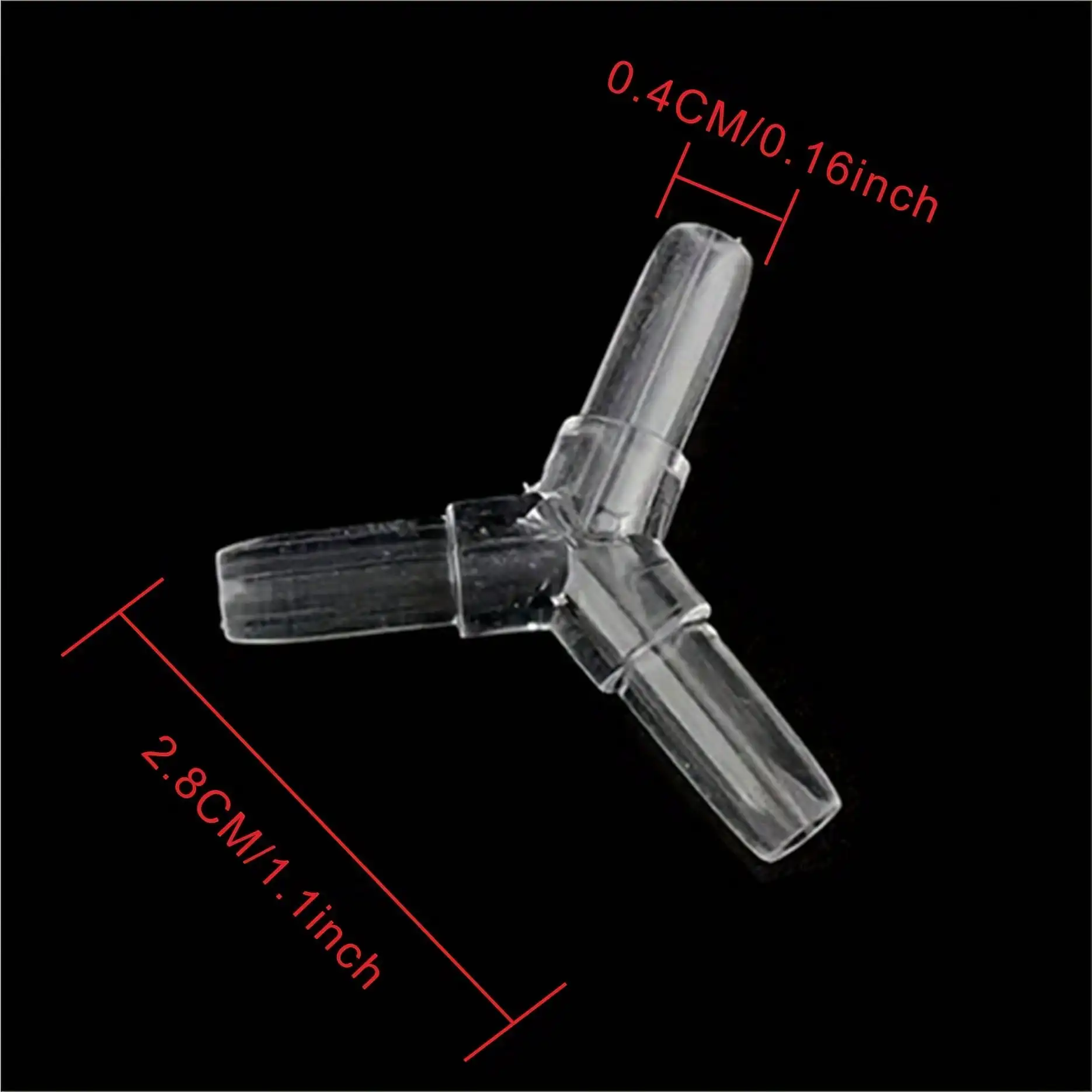 Conector Y de 3 Vias para Tubo de Ar de Aquário 4 mm Transparente - Imagem 3