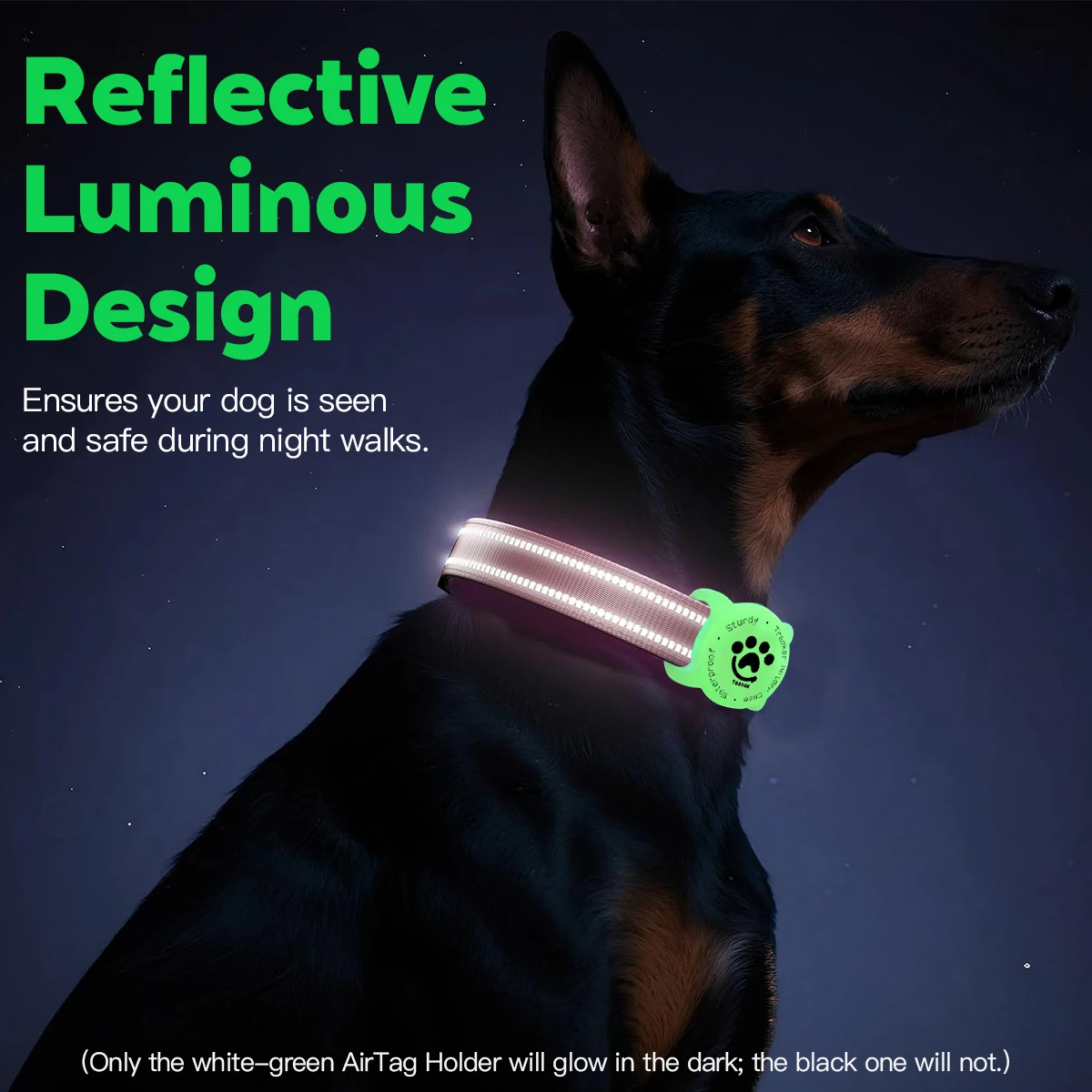 Coleira Refletiva para Cães com Suporte para AirTag, Impermeável - Imagem 6
