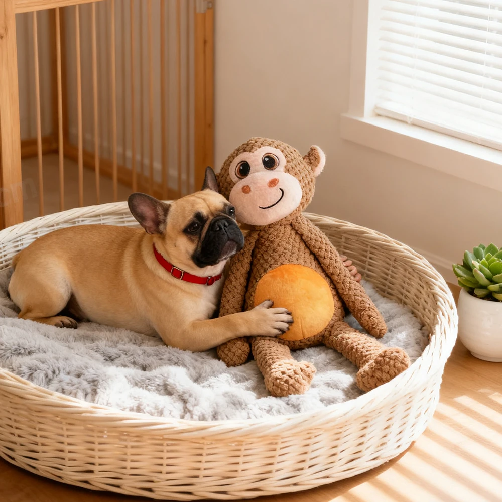 Brinquedo de Pelúcia para Cães em Formato de Macaco com Som - Imagem 4