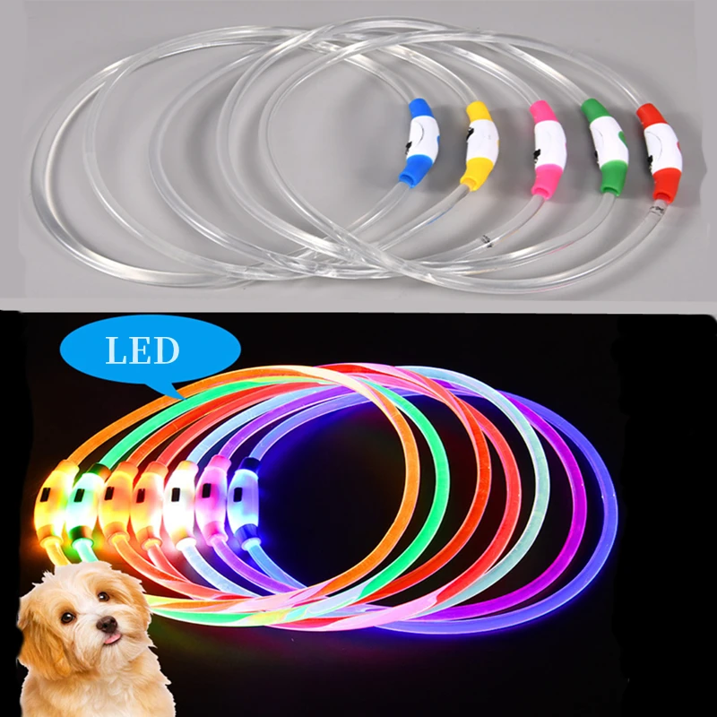 Coleira LED para Cães e Gatos Recarregável USB Cortável 50 cm - Imagem 3