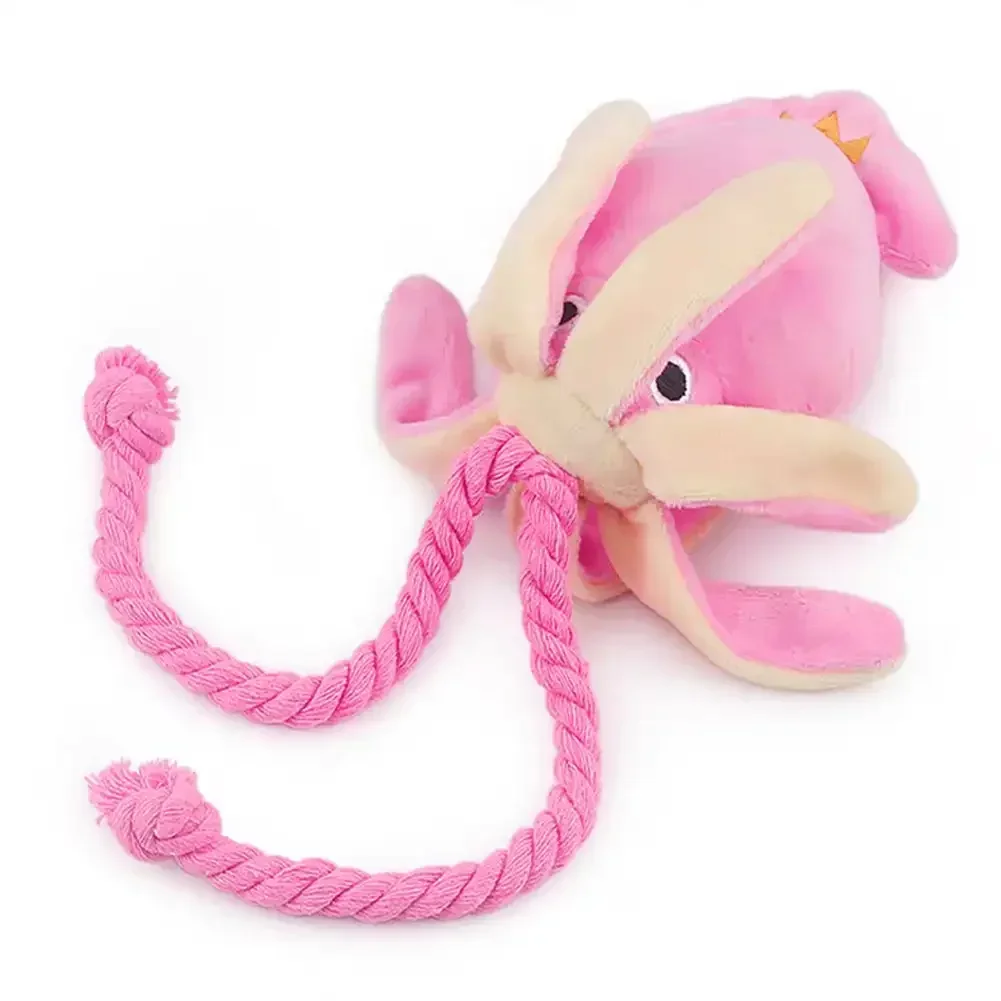 Brinquedo de Pelúcia Polvo para Cães Pequenos com Som e Corda - Imagem 5