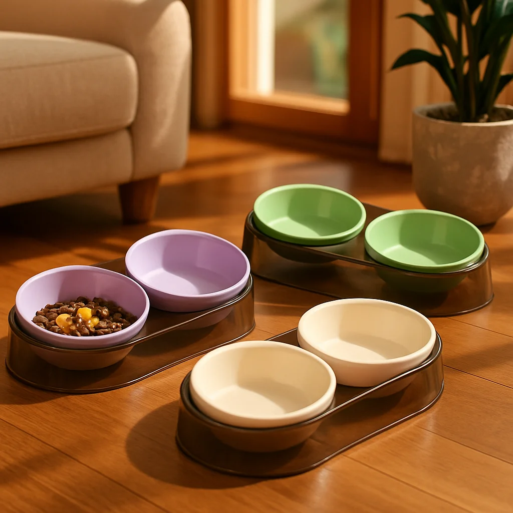 comedouro duplo elevado para cães e gatos pequenos