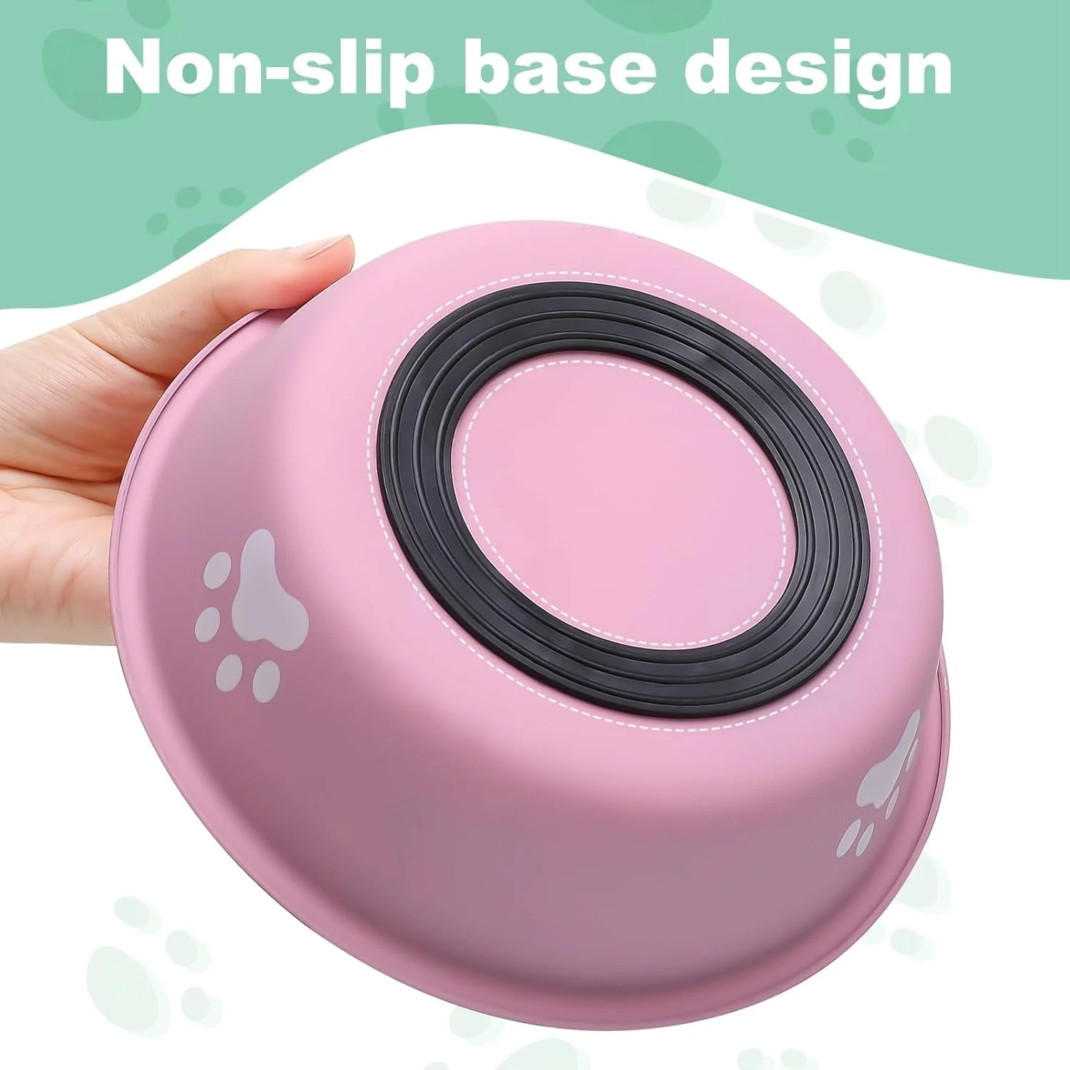 Tigela para Cães e Gatos de Aço Inoxidável com Base Antiderrapante - Imagem 5