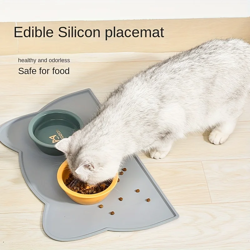 Tapete de Alimentação para Cães e Gatos de Silicone com Borda Elevada - Imagem 2