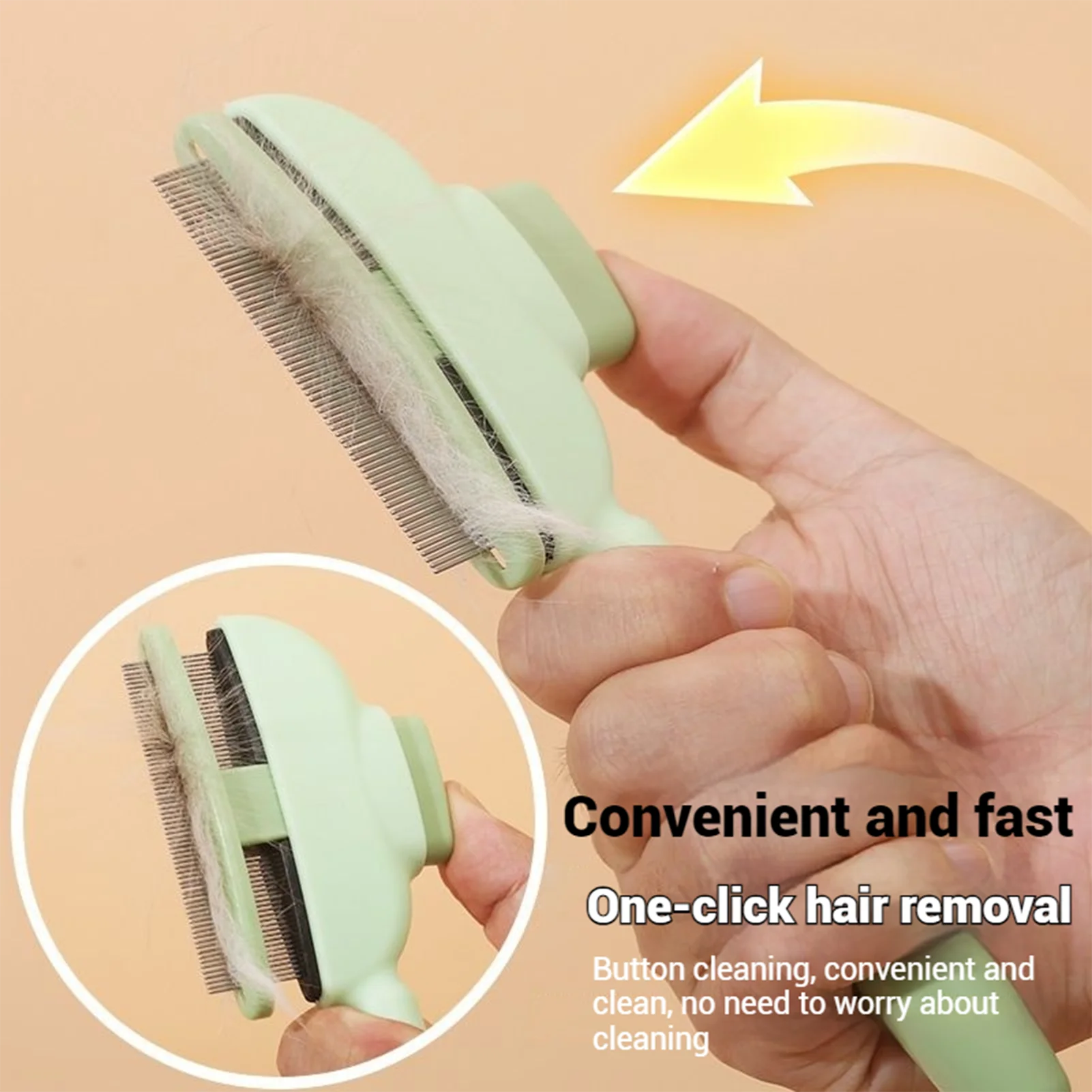Escova Removedora de Pelos para Cães e Gatos com Dentes de Aço - Imagem 3