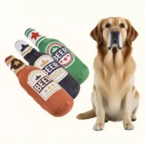 brinquedo de pelúcia garrafa de cerveja para cães