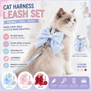 conjunto coleira e guia para gato