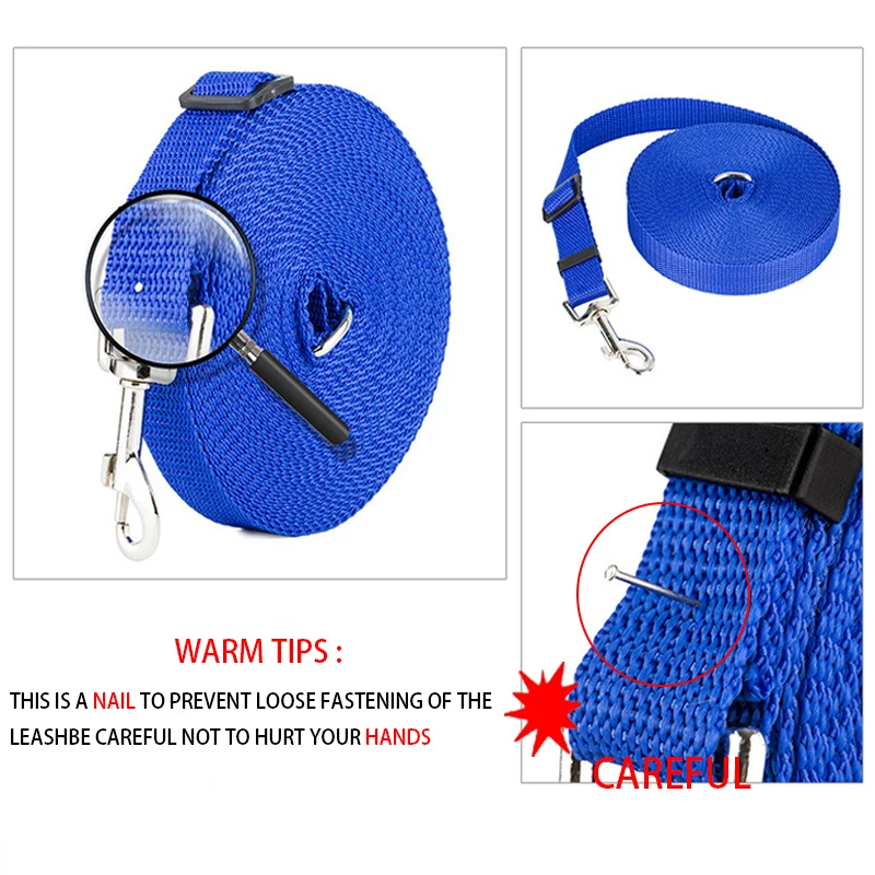 Trela de Nylon para Cães de 1.5m a 10m para Passeio - Imagem 3