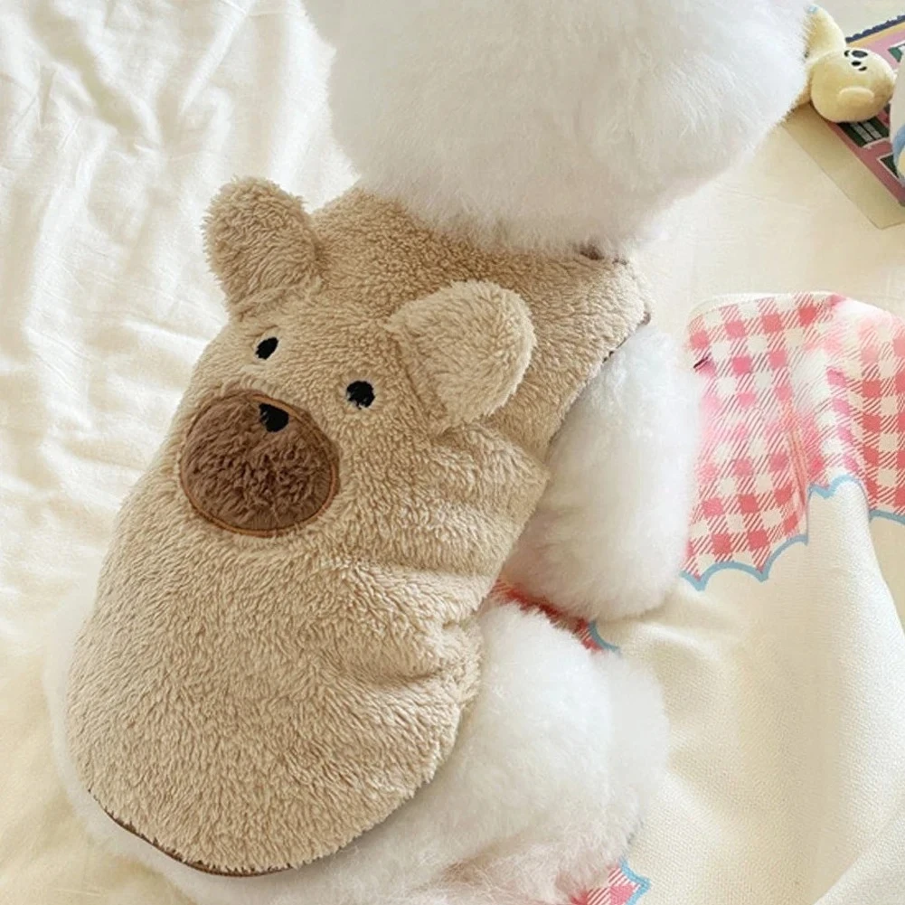 Suéter Colete para Cães e Gatos de Pelúcia Macia para Outono Inverno - Imagem 3