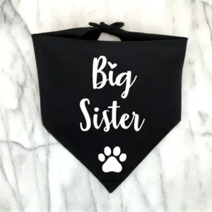 bandana para cães anúncio de bebê