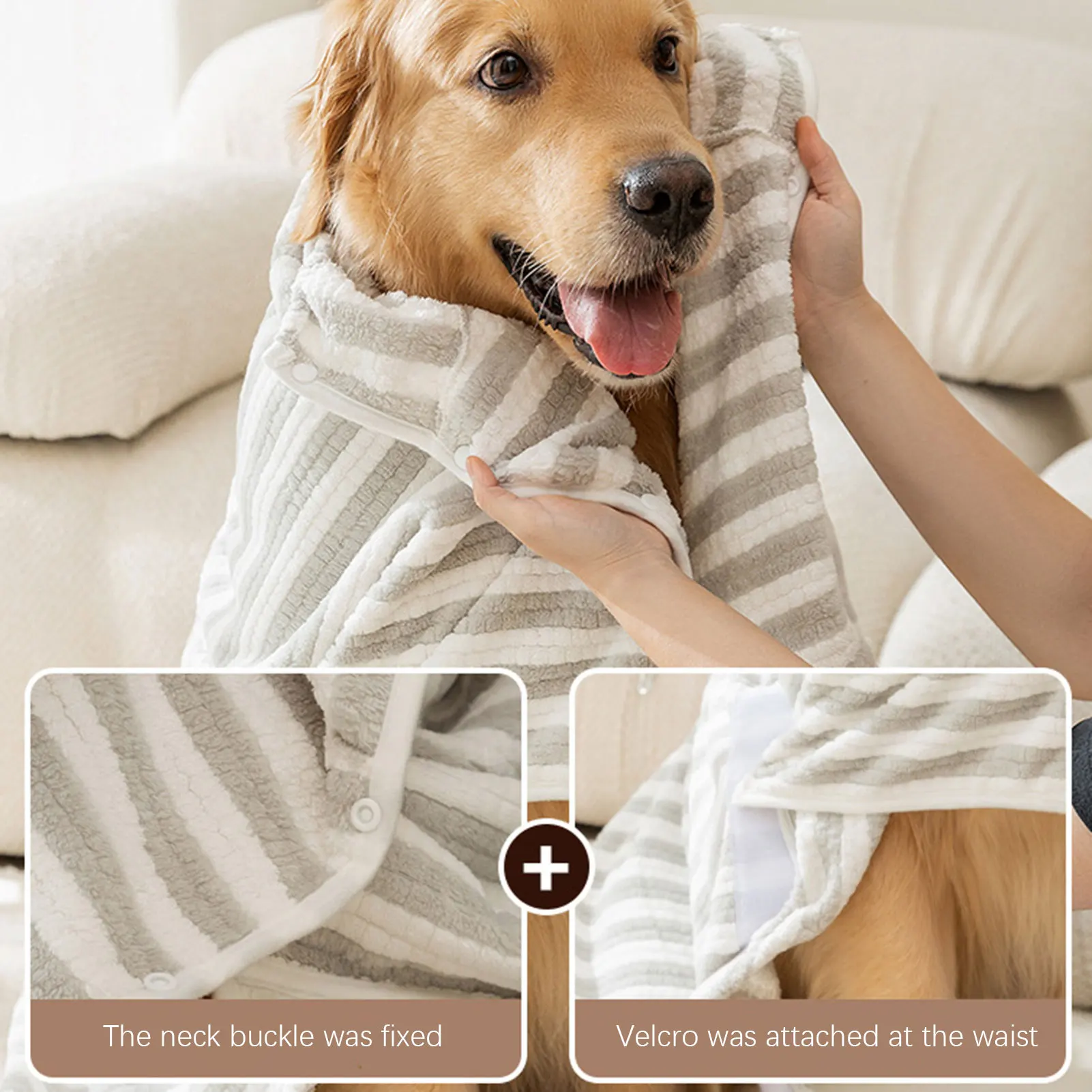 Roupão para Cães de Banho Absorvente de Secagem Rápida - Imagem 4