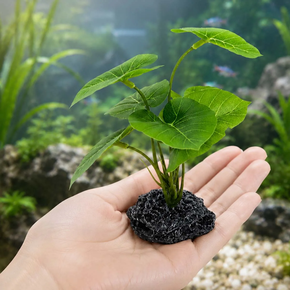 Planta Artificial para Aquário e Terrário de Répteis Realista - Imagem 6