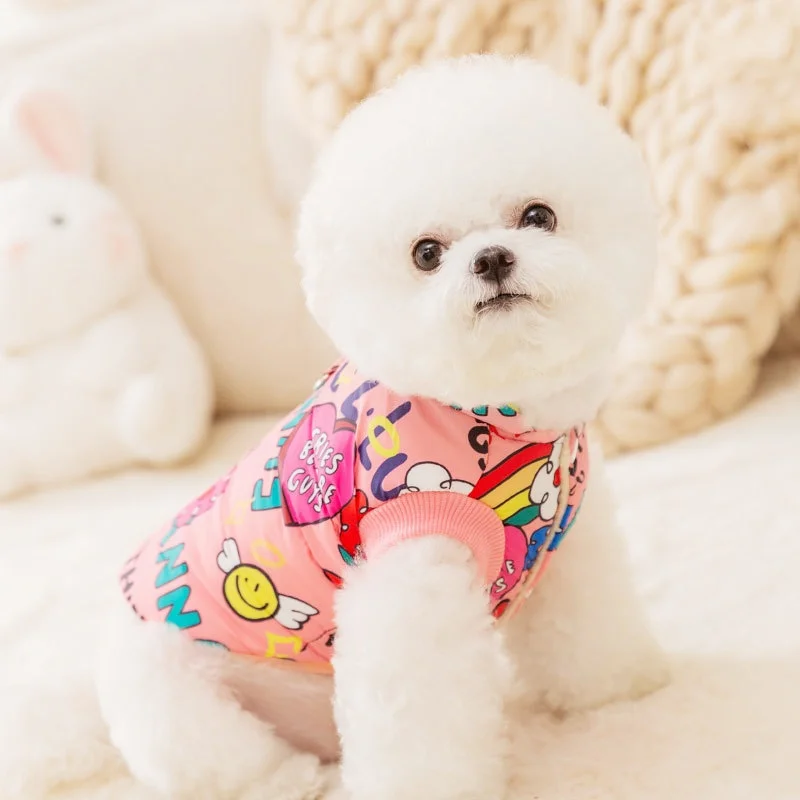 Jaqueta para Cães e Gatos Estampada com Fivela para Guia - Imagem 4