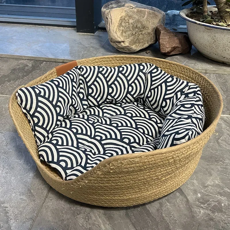 Cama Sofá para Gatos e Cães de Bambu com Almofada Removível - Image 5