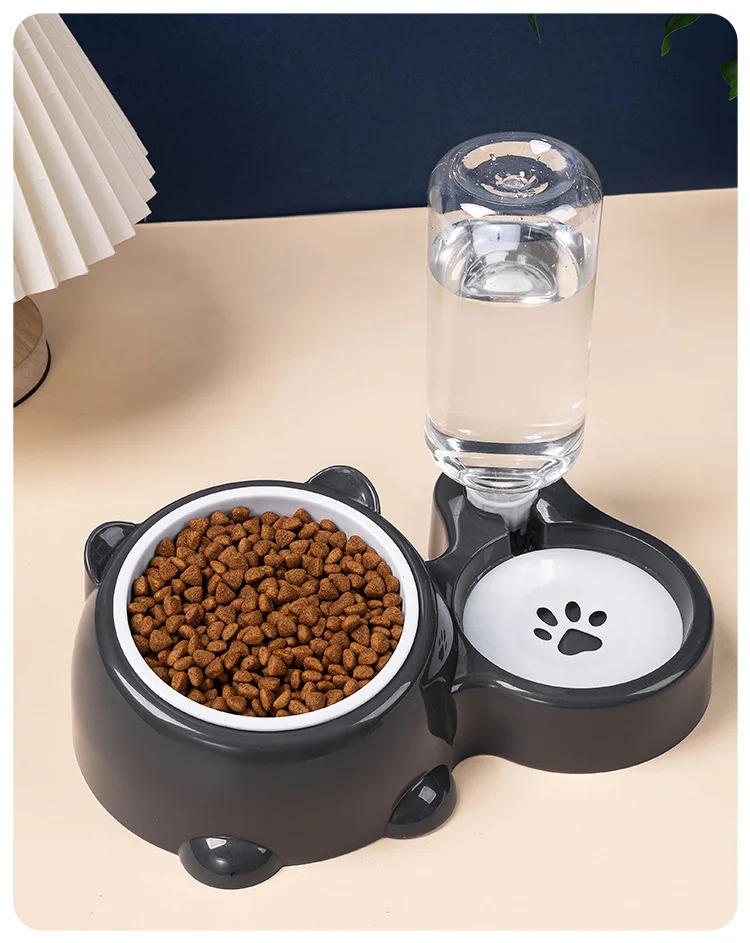 Tigela Dupla para Gatos e Cães com Comedouro Lento e Bebedouro Automático - Imagem 5