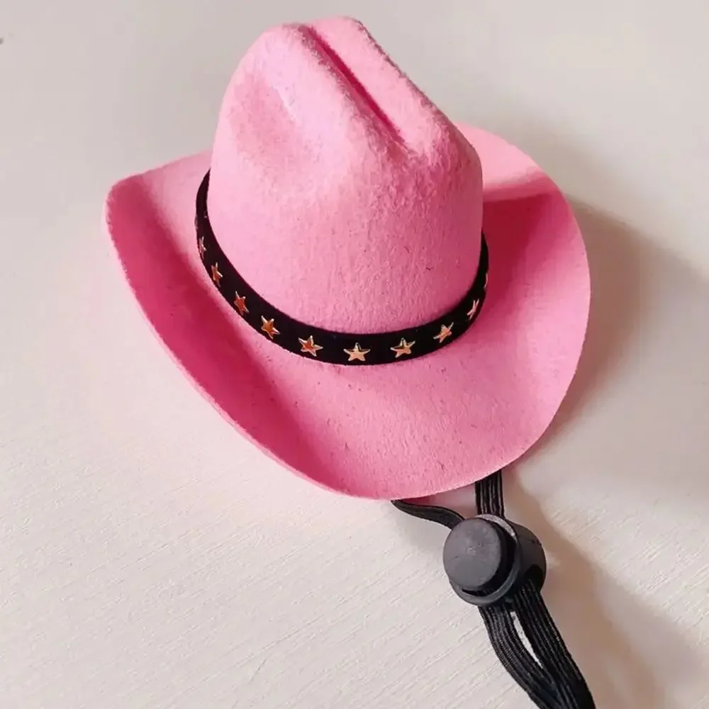 Chapéu Cowboy para Cães e Gatos Pequenos de Tecido Ajustável - Imagem 4