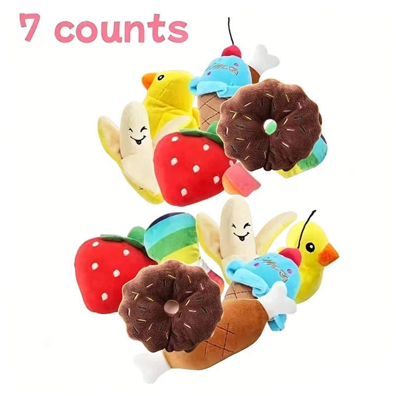 Conjunto de 7 Brinquedos Sonoros para Filhotes de Pelúcia - Imagem 2