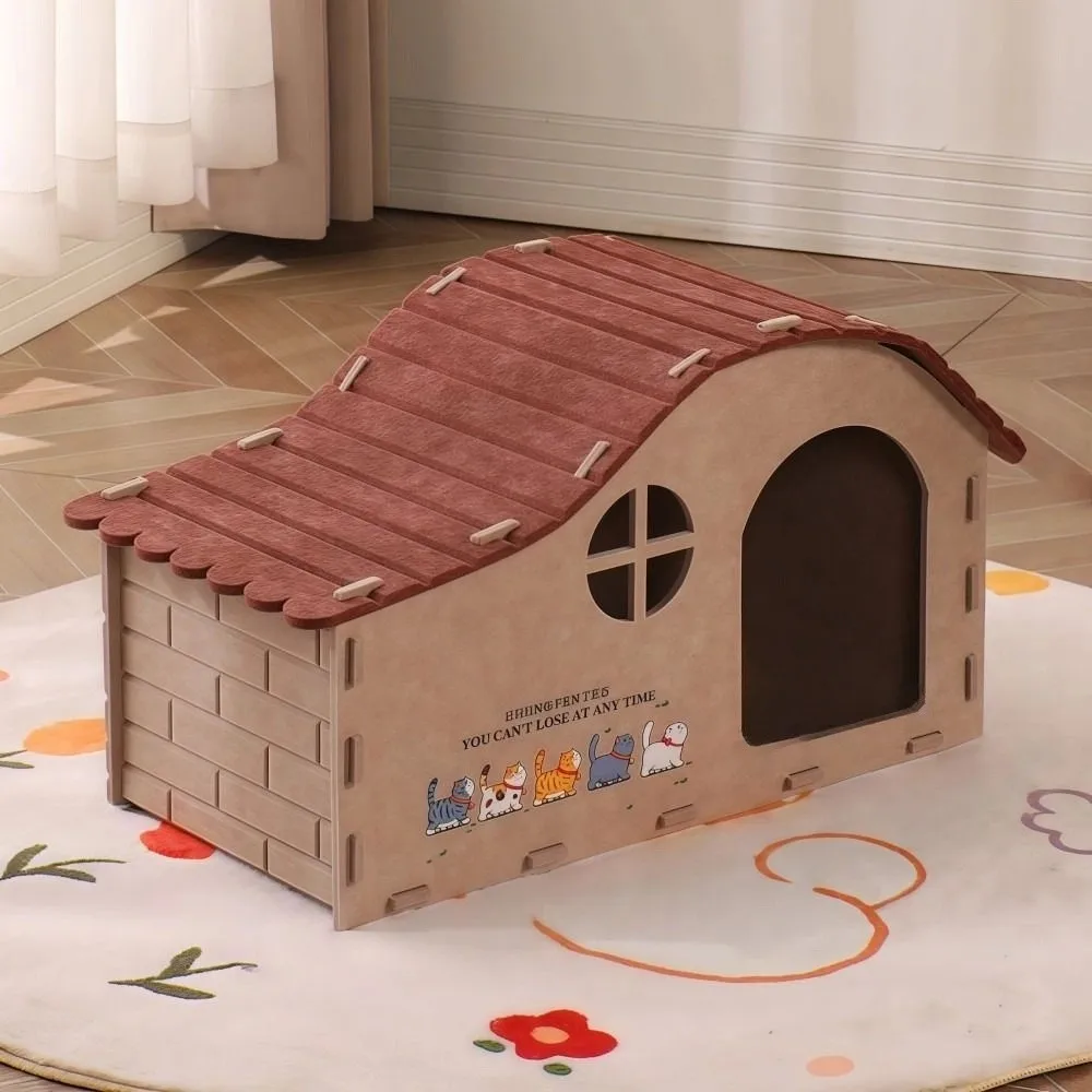 Casa de Gato Dobrável de Feltro 60x30x37 cm para Gatos até 9 kg - Image 5