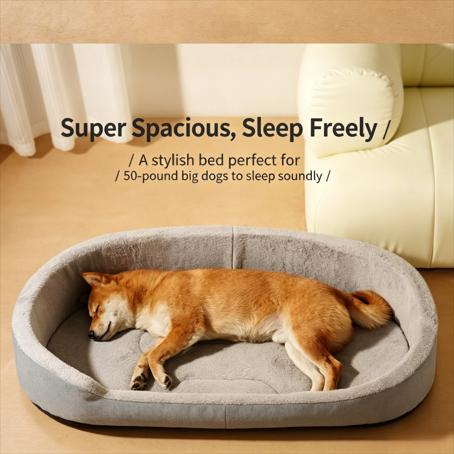 Cama para Cães de Porte Médio em Couro Lichia com Almofada Removível - Image 2