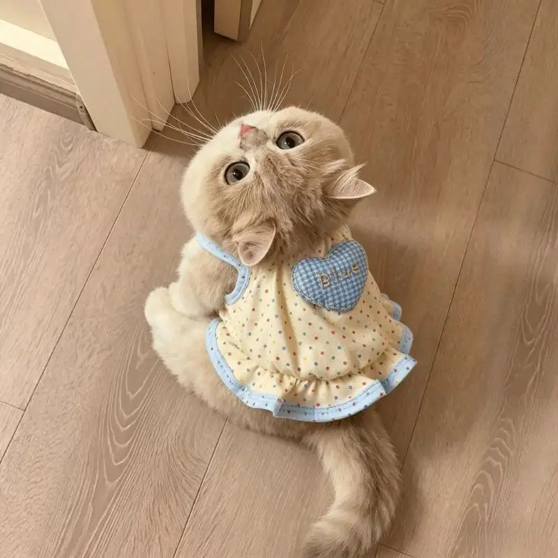 Vestido para Cães e Gatos de Poliéster com Estampa de Bolinhas - Image 6