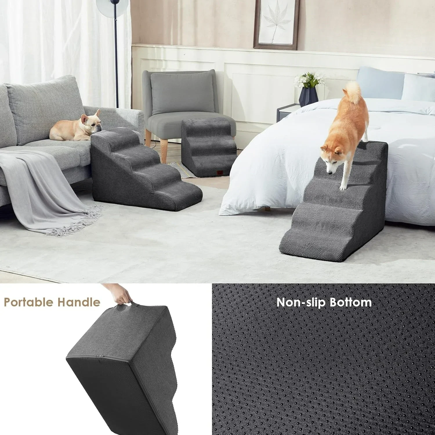 Rampa Curvada para Cães e Gatos Antiderrapante Lavável - Imagem 4