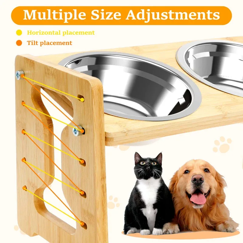 Comedouro Elevado Ajustável para Cães e Gatos com Tigelas Duplas - Image 3