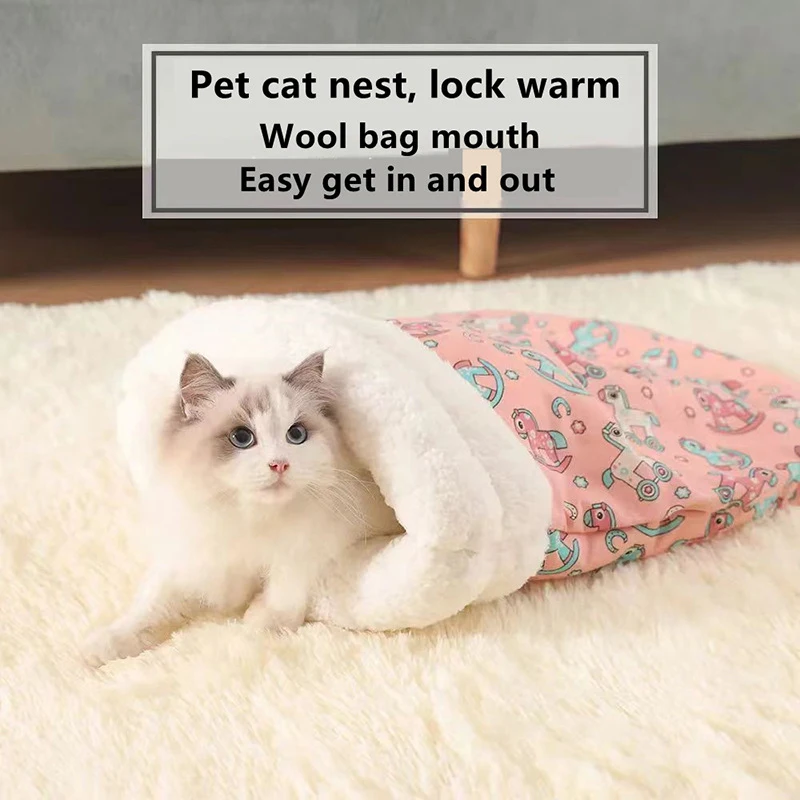 Saco de Dormir para Gatos de Lã de Cordeiro Macio 100 cm - Imagem 6