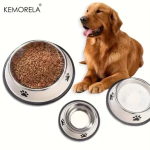tigela de aço inoxidável para cães e gatos