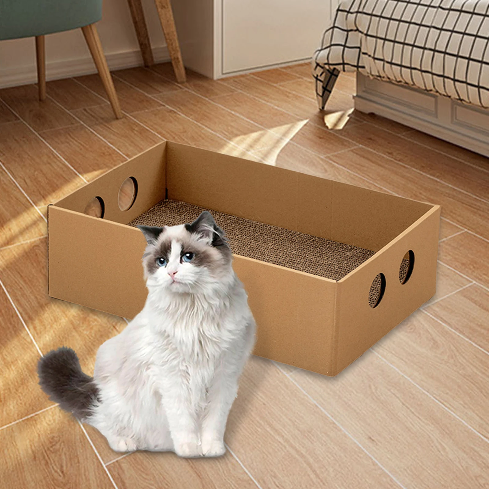 Caixa Arranhador para Gatos de Papelão Ondulado Grande 47 cm - Imagem 3