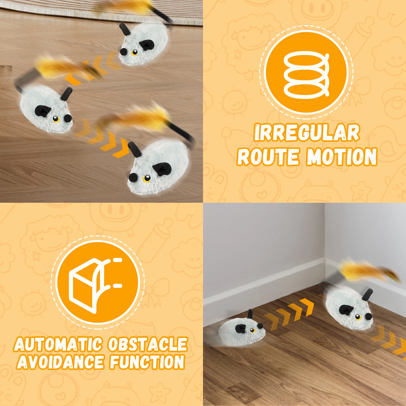 Brinquedo Rato para Gatos Recarregável USB com LED e Controle Remoto - Imagem 5